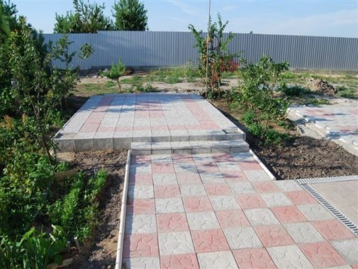 Фото уложенной тротуарной плитки Черепашка 2