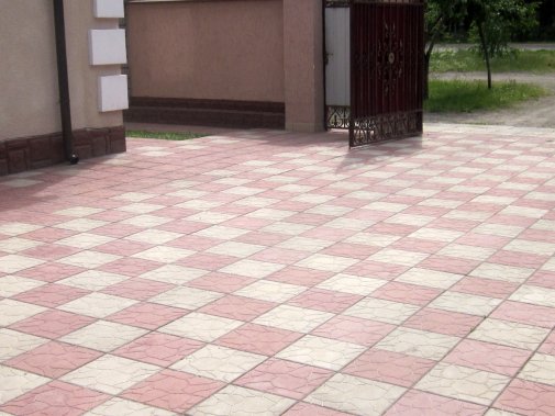 Фото уложенной тротуарной плитки Черепашка 2